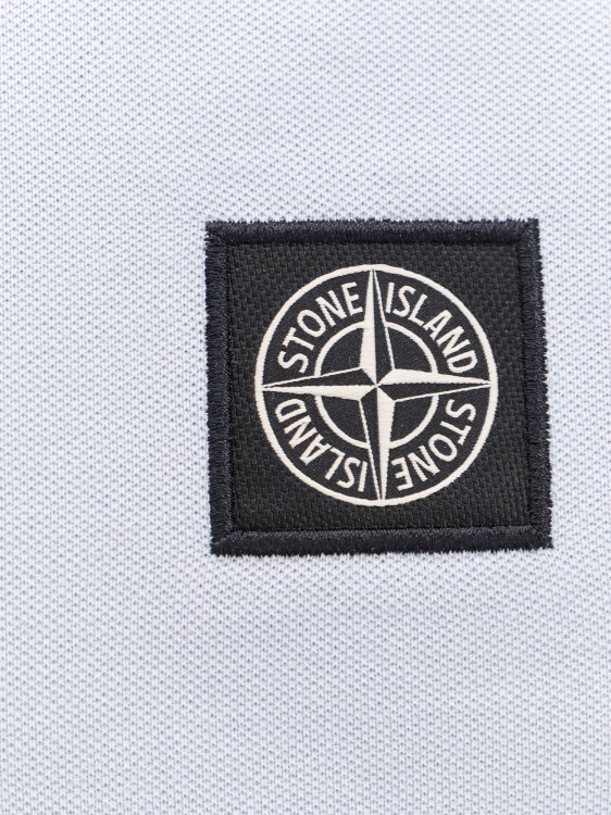 Shop Stone Island Organic Cotton Polo Shirt With Frontal Logo In White