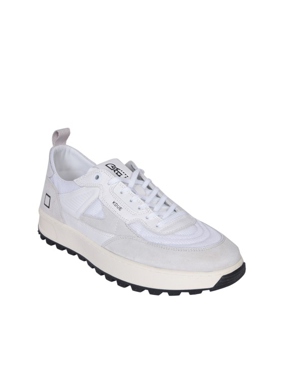 Shop Date Leather And Breathable Mesh Sneakers In White