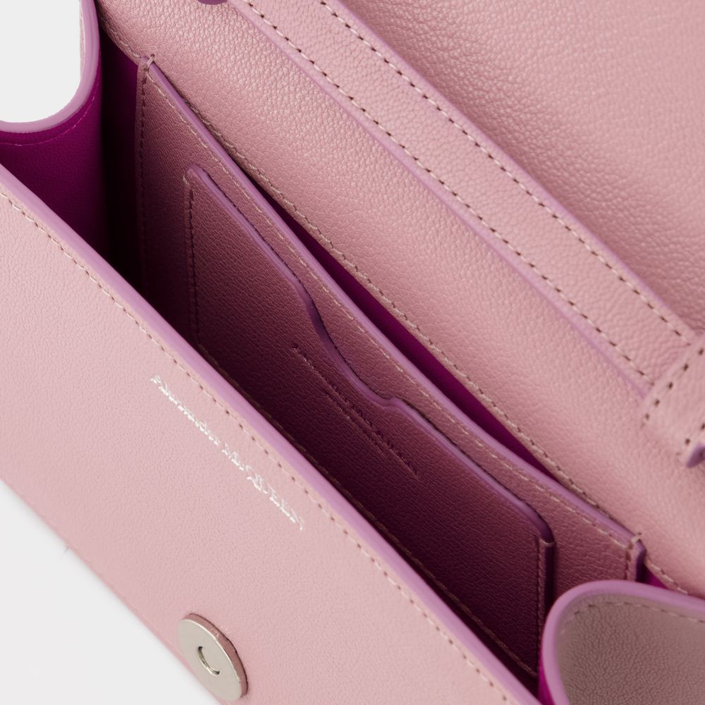 Alexander Mcqueen Four Ring Mini Bag - Pink Antique - Leather In Pink