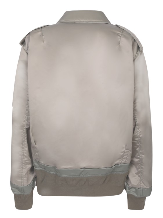 Shop Sacai Beige Nylon Jacket In Grey