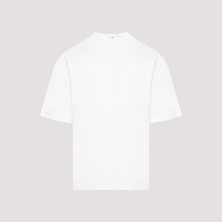 Shop Burberry White And Blue Cotton T-shirt