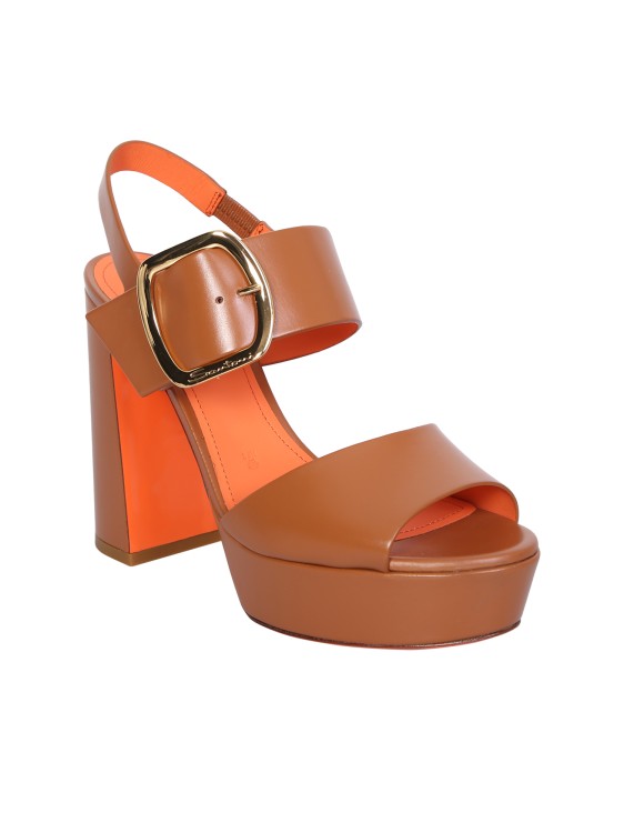 Shop Santoni Brown High-heeled Sandals