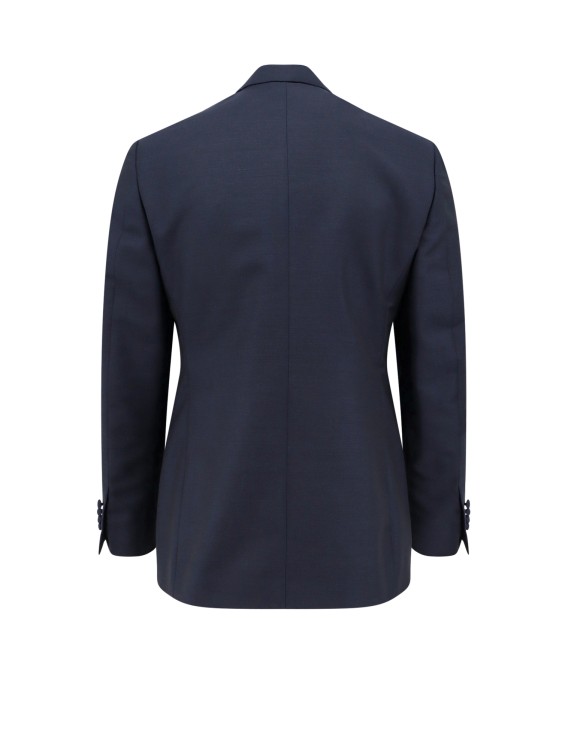Shop Lardini Double-breasted Wool And Mohair Blazer In Blue