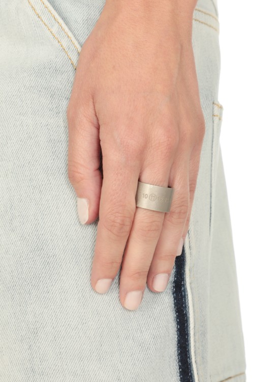 Maison Margiela Ring With Numeric Logo In Metallic