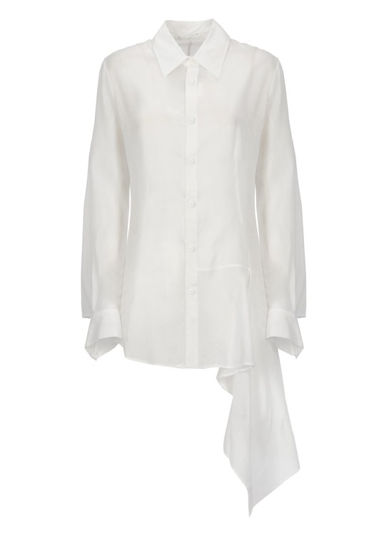 Yohji Yamamoto Asymmetric Cotton Shirt In White
