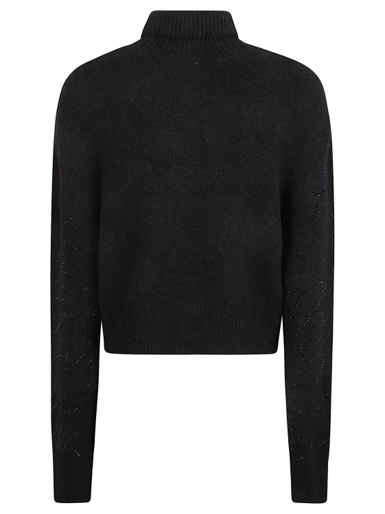 Shop Blumarine Crystal-embellished Knitted Jumper In Black