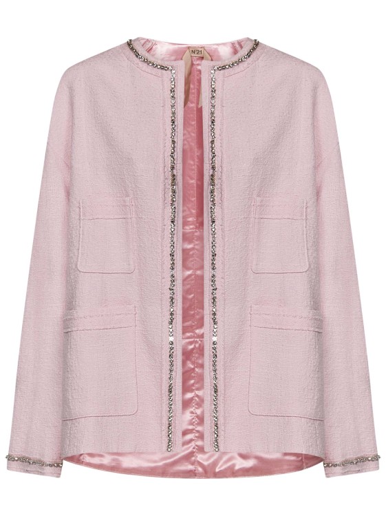 N°21 Light Pink Cotton Bouclé Oversized Jacket