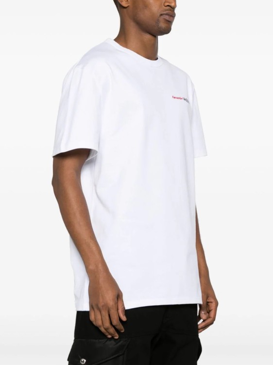 Shop Alexander Mcqueen White Embroidered Logo T-shirt