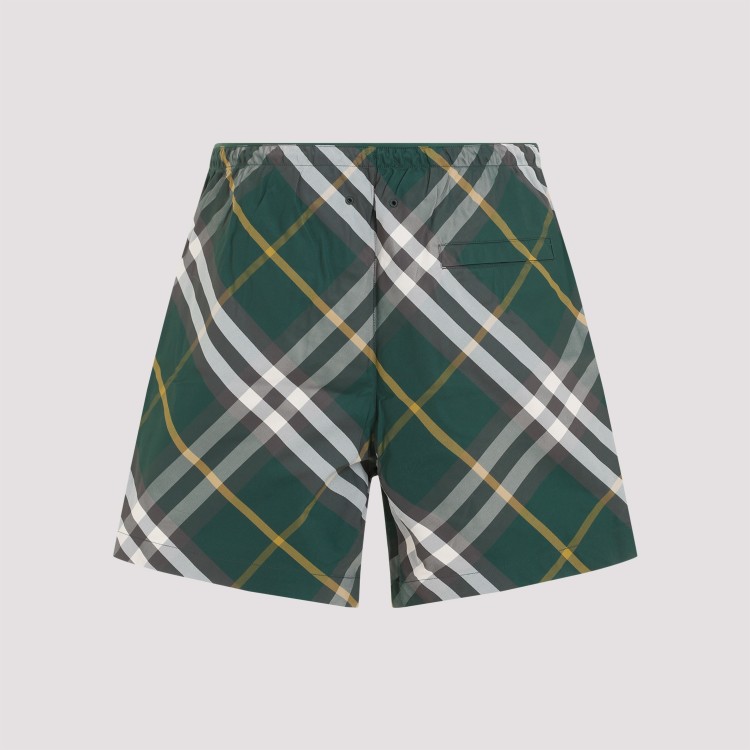Shop Burberry Ivy Green Swim Shorts In Grey