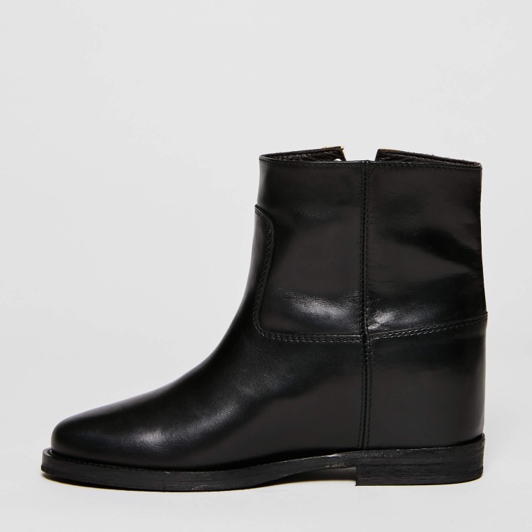 Shop Via Roma 15 Black Leather Ankle Boot
