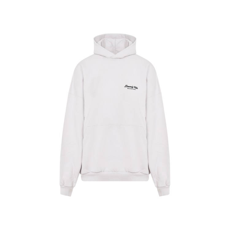 Balenciaga Off White Cotton Large Fit Hoodie In White