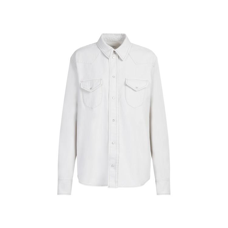 Shop Bally Bone Cotton Shirt In White