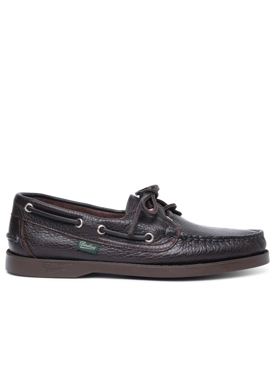 Shop Paraboot Barth' Brown Leather Loafers In Black