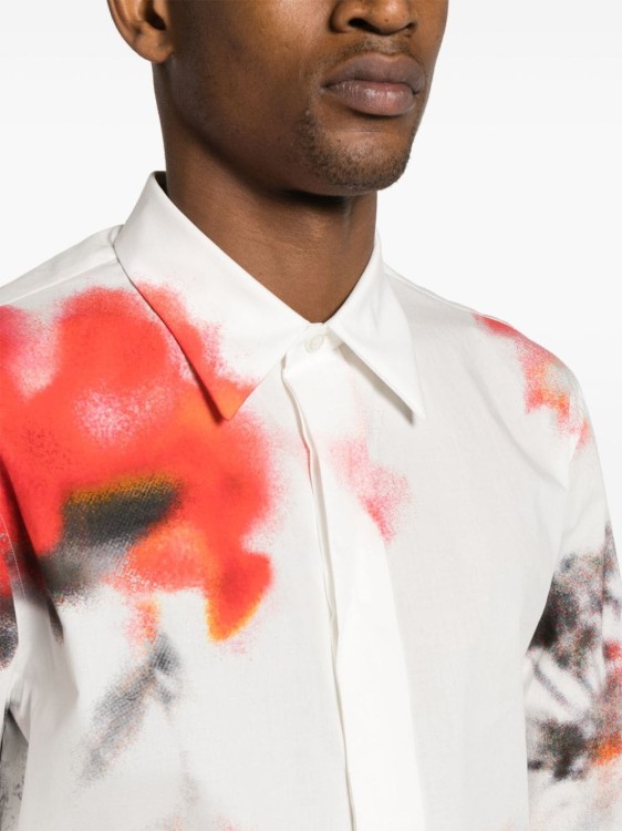 Shop Alexander Mcqueen Multicolored Obscured Flower Shirt