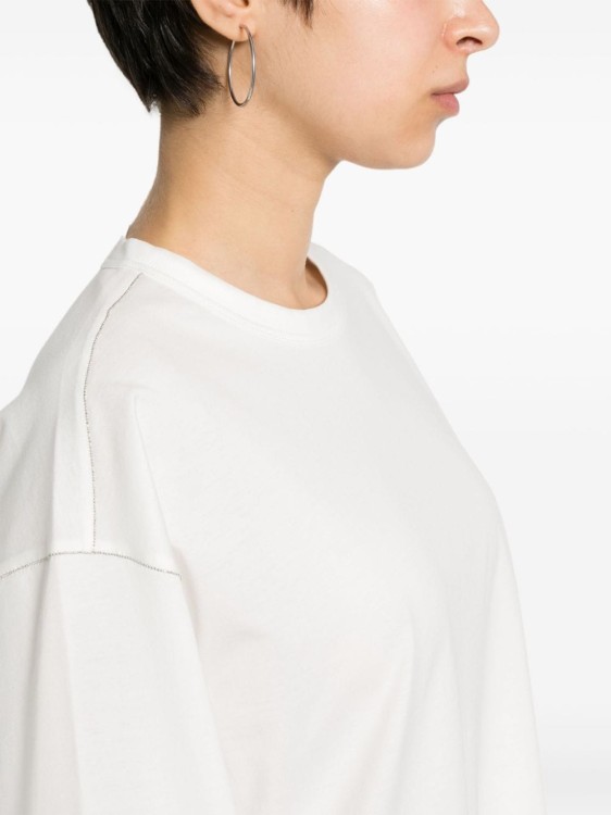 Shop Fabiana Filippi T-shirt With Chain Detail In White