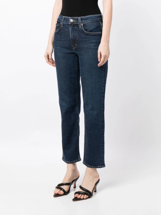 Shop Agolde Kye Straight-leg Cropped Denim Jeans In Black