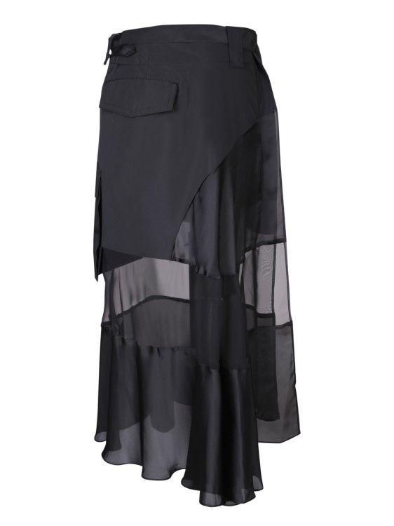 Shop Sacai Black Midi Skirt