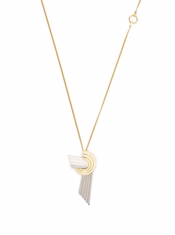 Shop Leda Madera Meryl Brass Necklace With Pendant Detail In Not Applicable