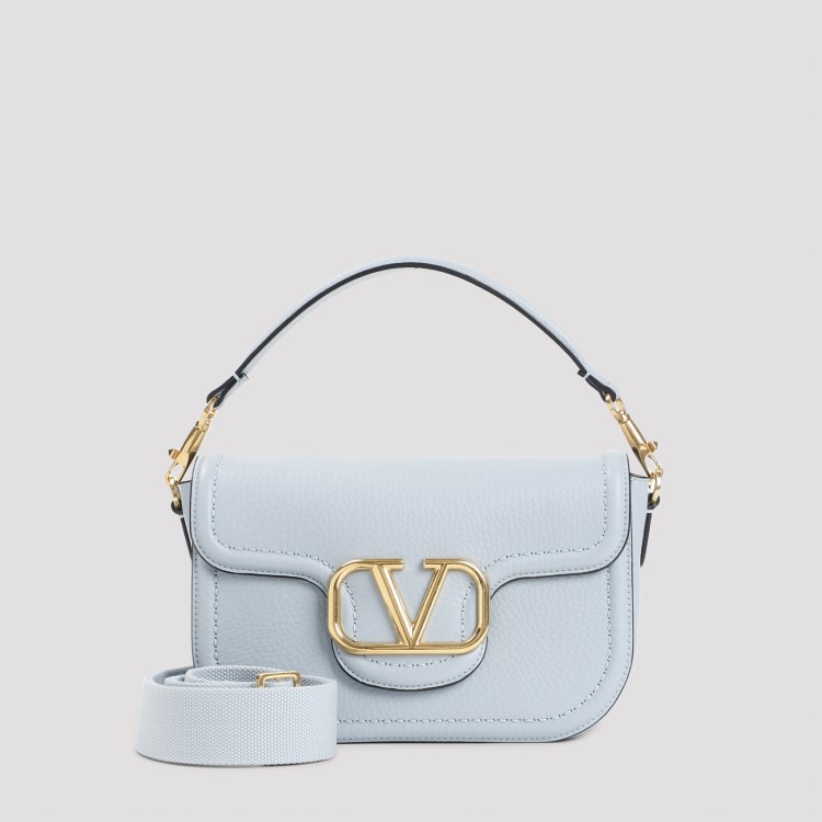 Valentino Vg All Time Light Blue Calf Leather Shoulder Bag In Blue