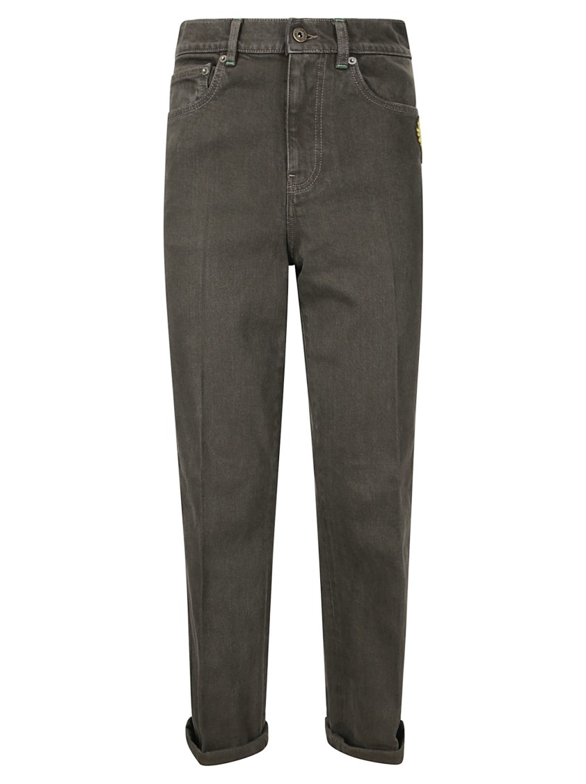 Jw Anderson J. W. Anderson Jeans With Cuff And Patch In Grey
