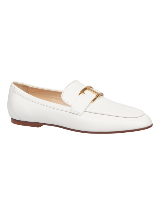 Shop Tod's White Moccasin In Smooth Leather