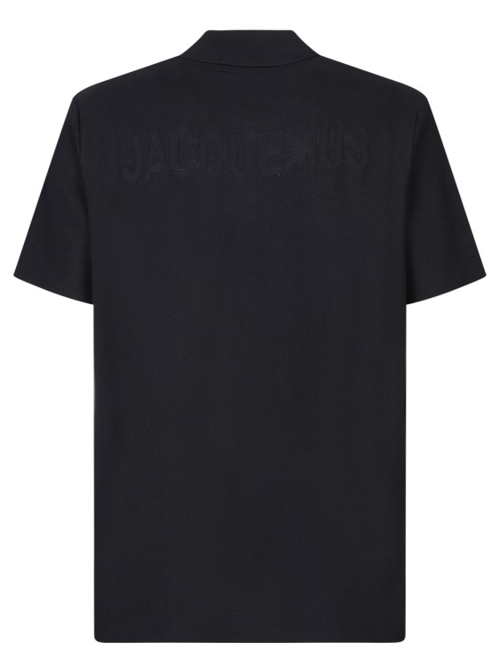 Shop Jacquemus Viscose Polo Shirt In Black