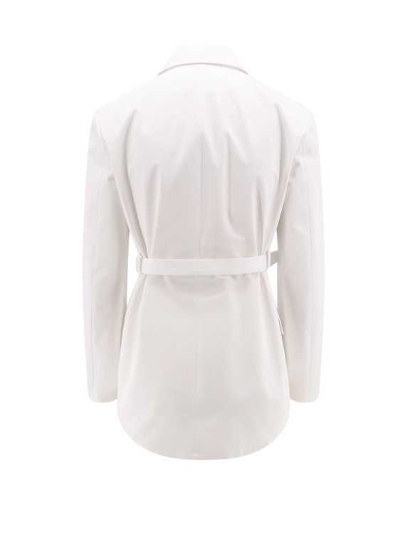 Shop Valentino Cotton Caban With Removable Belt At Waist In White