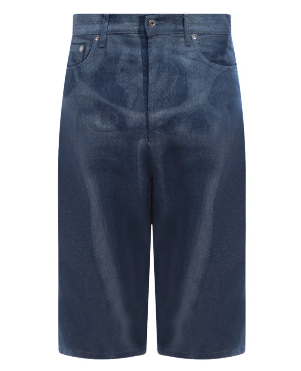 Shop Off-white Shorts Jeans With Wide Leg In Blue