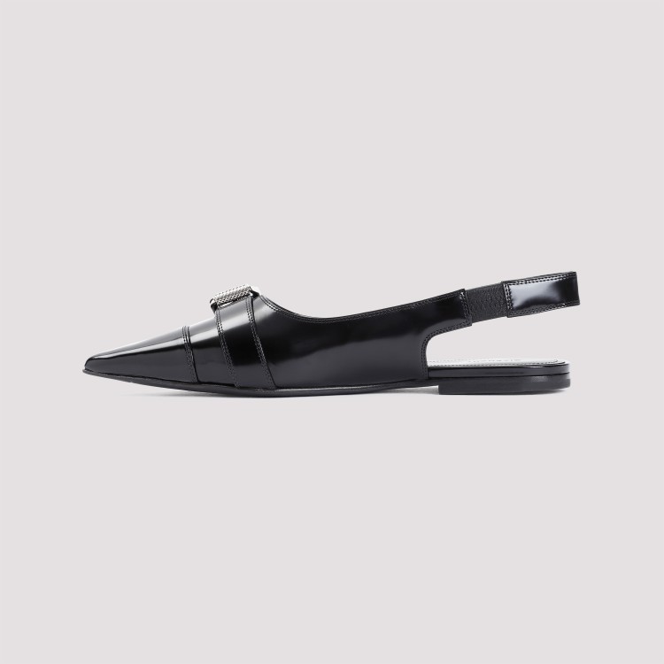 Shop Givenchy Leather Ballerina In Black