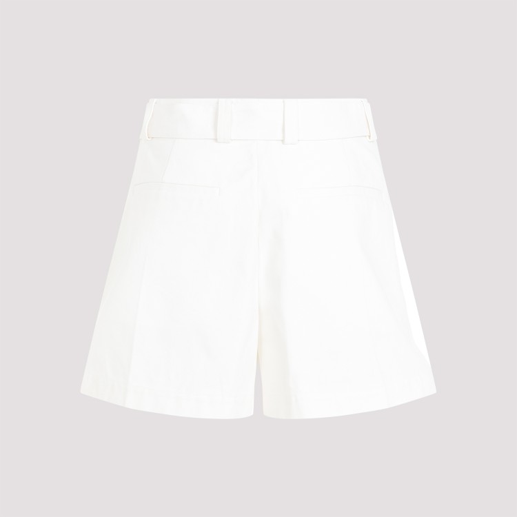 Jil Sander Cotton Bermuda Shorts With Removable Belt In White