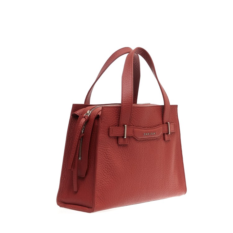 Shop Orciani Red Leather Shoulder Bag