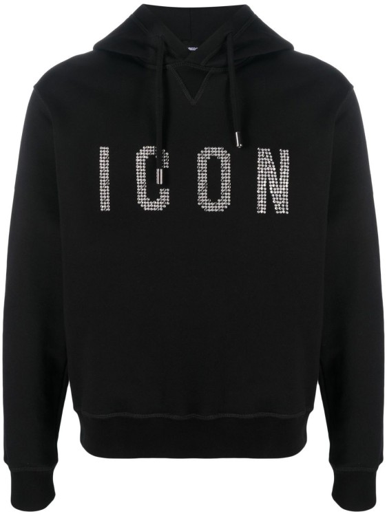 Dsquared2 Icon Studded Hoodie In Black