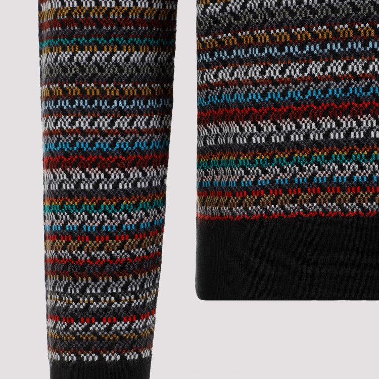 Paul Smith Pattern-intarsia Knitted Jumper In Black