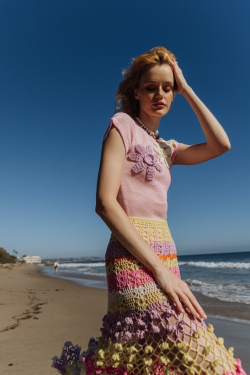Shop Andreeva Malva Multicolor Handmade Crochet Skirt