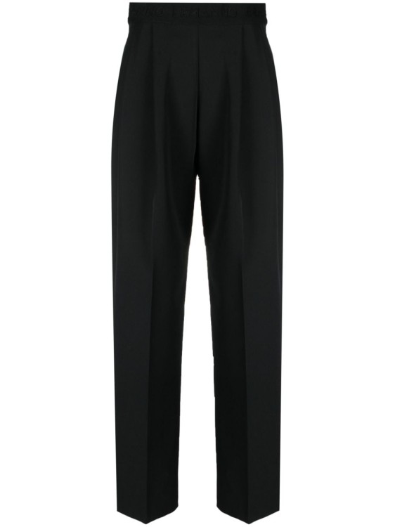 Shop Ermanno Firenze Pressed-crease Straight-leg Trousers In Black
