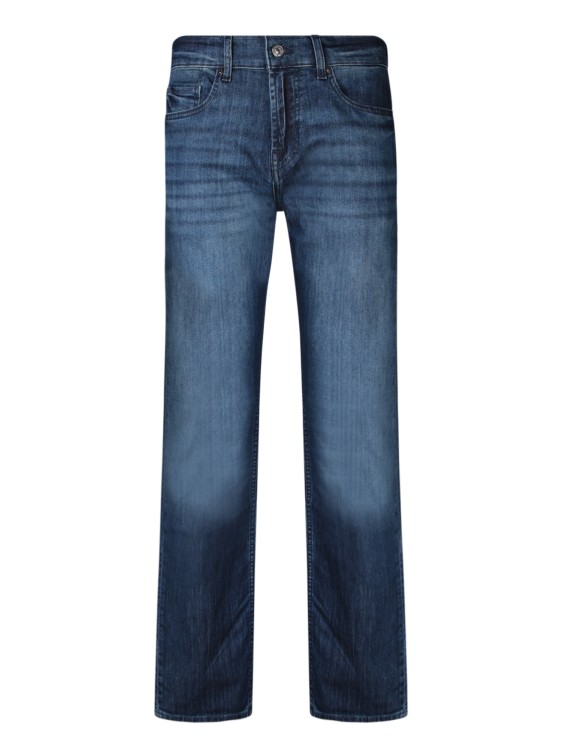 Shop 7 For All Mankind Blue Cotton Jeans In Black