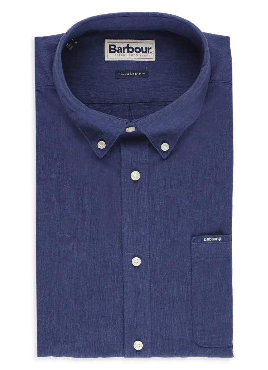 Shop Barbour Indigo Blue Linen And Cotton Shirt
