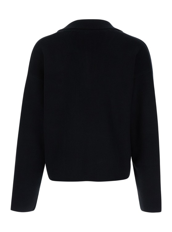 Shop Ami Alexandre Mattiussi Black Polo Sweater With Embroidered Logo
