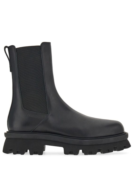 Ferragamo Chunky Chelsea Leather Boots In Black