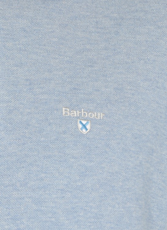 Shop Barbour Sky Blue Cotton Twobuttons Polo Shirt