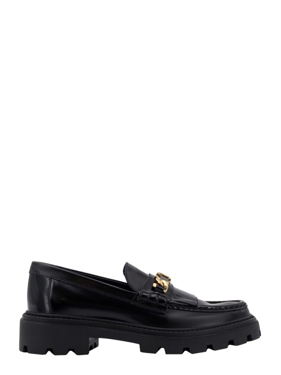 Shop Tod's Leather Loafer With Frontal Fringes In Black