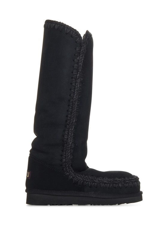 Mou Eskimo 40 Boots With Metallic Finishes In Black