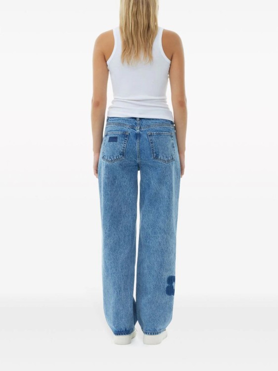 Shop Ganni Izey Patchwork Denim Jeans In Blue