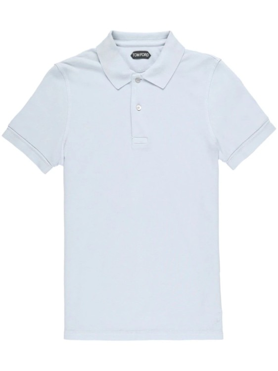 Shop Tom Ford Blue Polo Shirt In White