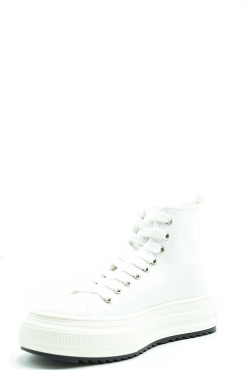 Shop Dsquared2 White Fabric Lace-up Sneakers