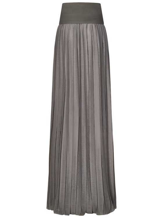 Shop Malo Long High-waisted Skirt In Grey