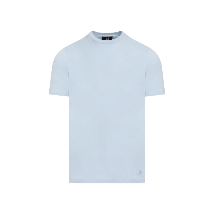 Shop Dunhill Ad Insignia Light Blue Cotton T-shirt In White