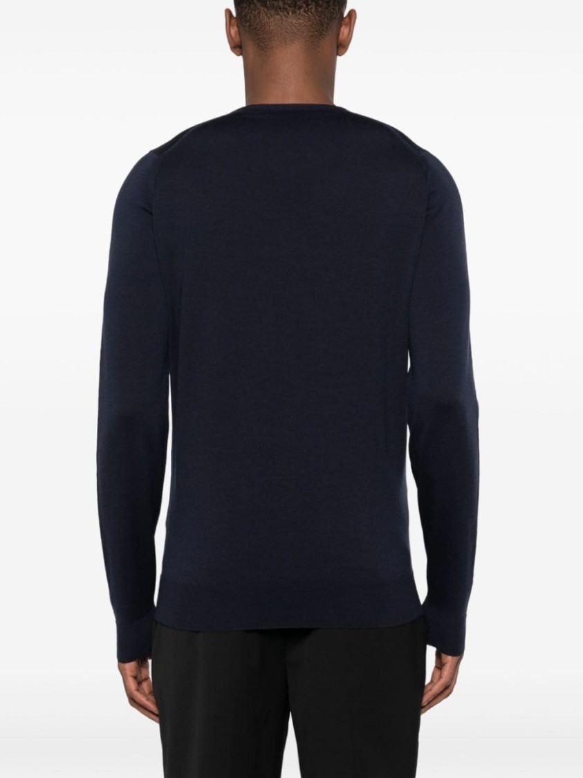 John Smedley Blue Merino Jumper In Black
