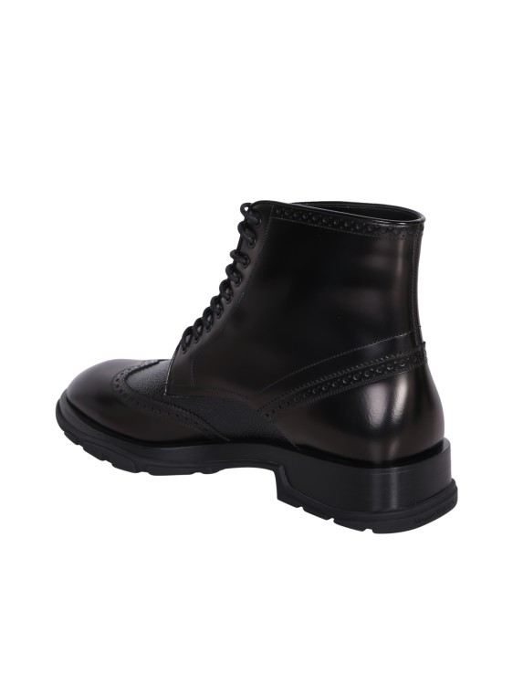 Alexander Mcqueen Black Lace-up Boots In Black