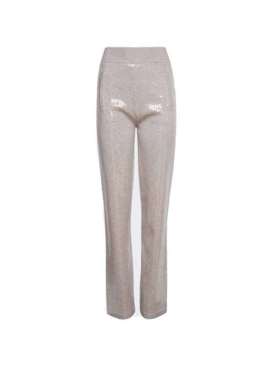 BURBERRY SEQUINNED CASHMERE COTTON BLEND TROUSERS,8063258